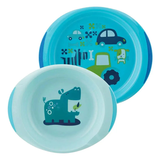 Chicco Dish Set +12 months - Blue Chicco