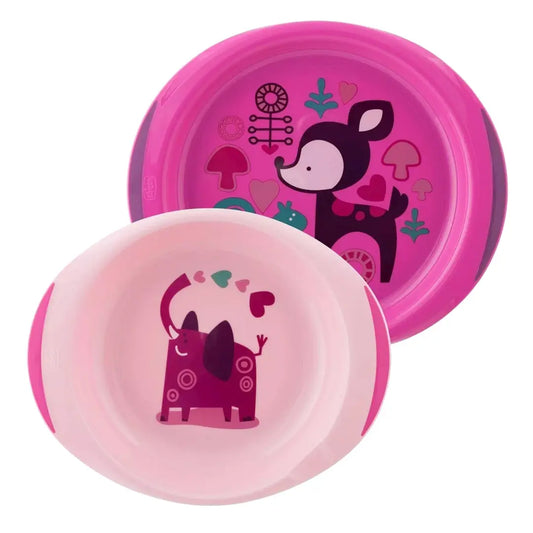 Chicco Dish Set +12 months - Pink Chicco