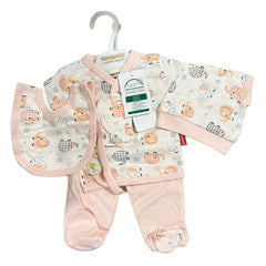 Cocopoco Hospital Exit for Newborns - Clothing Set of 5 - Pink Cocopoco