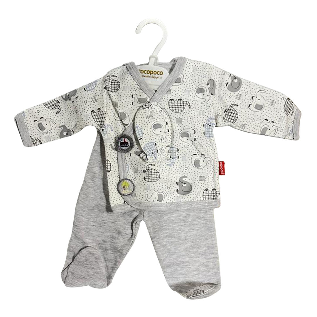 Cocopoco Hospital Exit for Newborns - Clothing Set of 5 - Grey Cocopoco