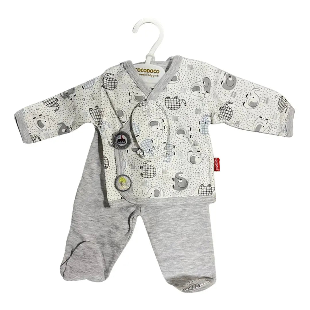 Cocopoco Hospital Exit for Newborns - Clothing Set of 5 - Grey Cocopoco