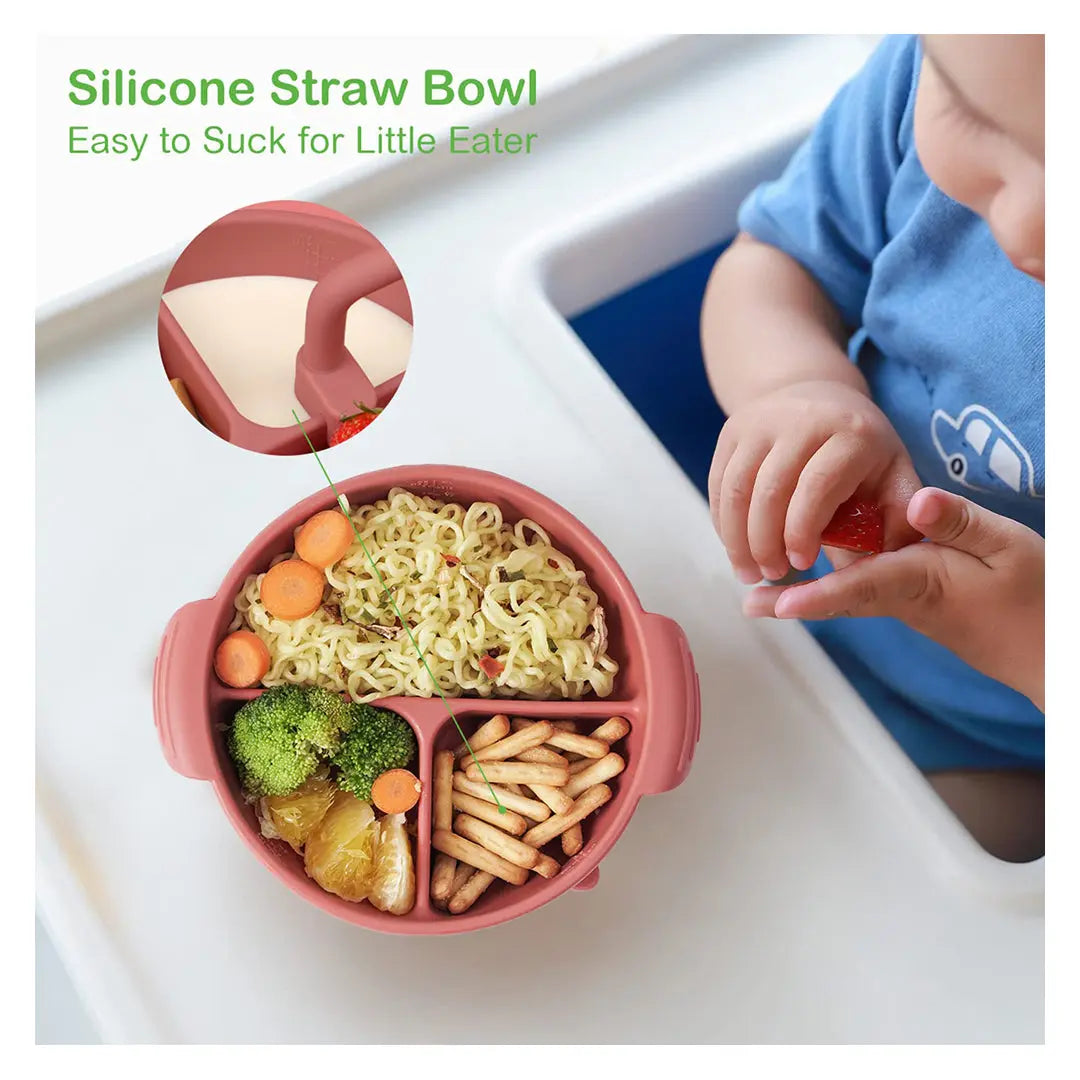 Haakaa Silicone Divided Suction Bowl - Blush Haakaa