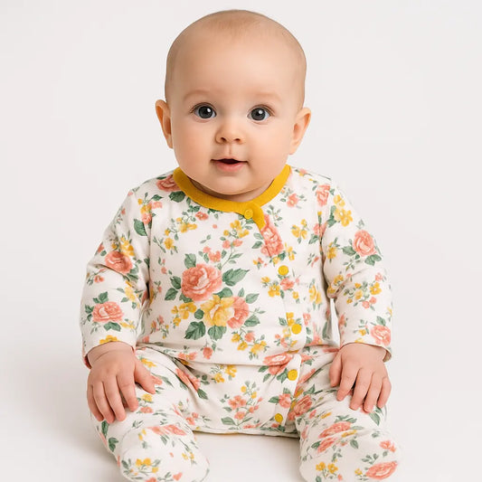 Aziz Bebe Baby's Overall - Flower Design Aziz Bebe