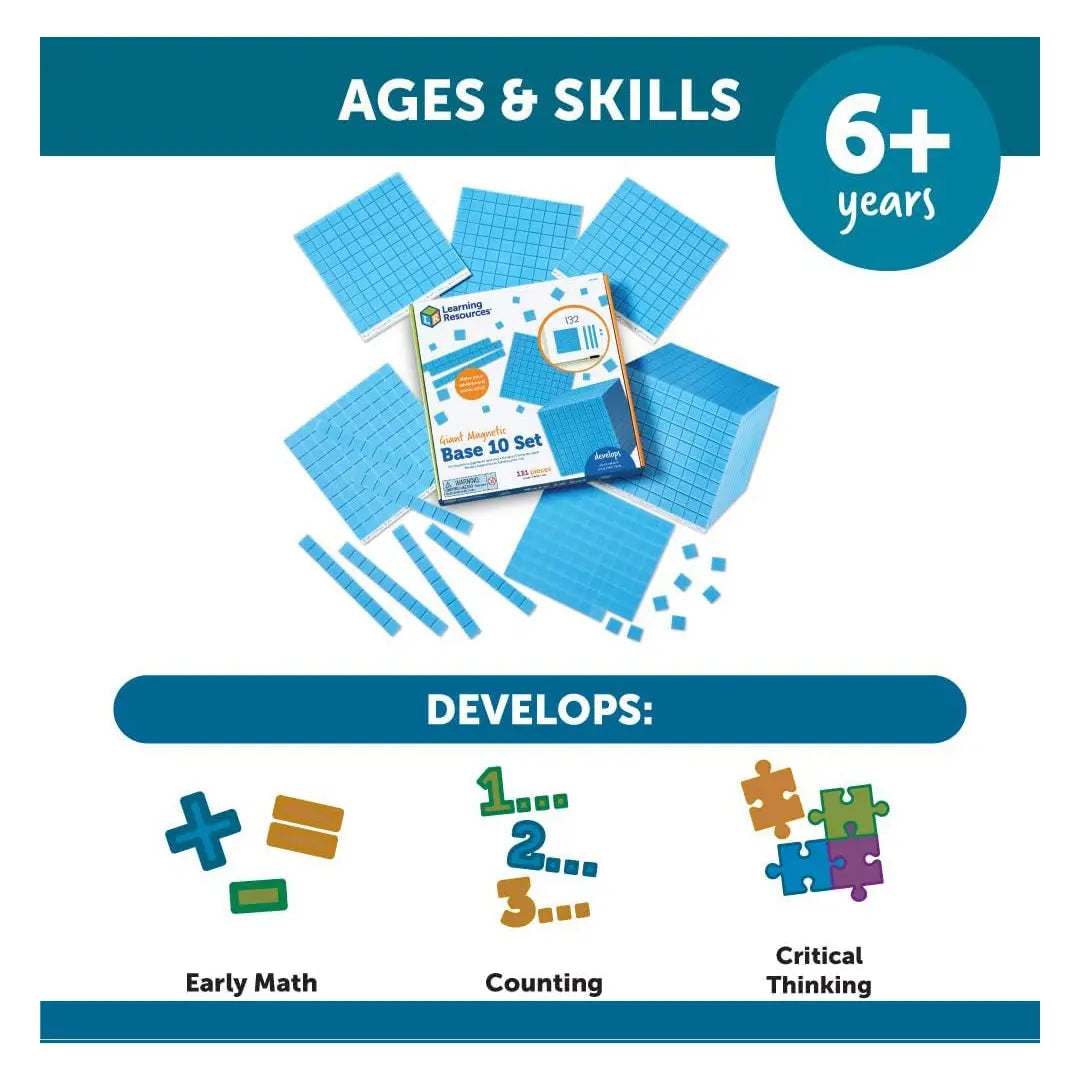 Learning Resources - Giant Magnetic Base Ten Set (6 years+) Learning Resources
