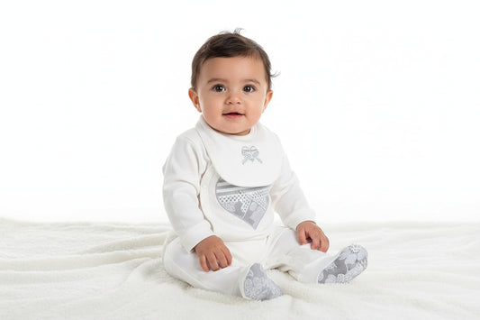 Aziz Bebe Hospital Exit Set - 5 Pieces - White Heart Design Mama's First