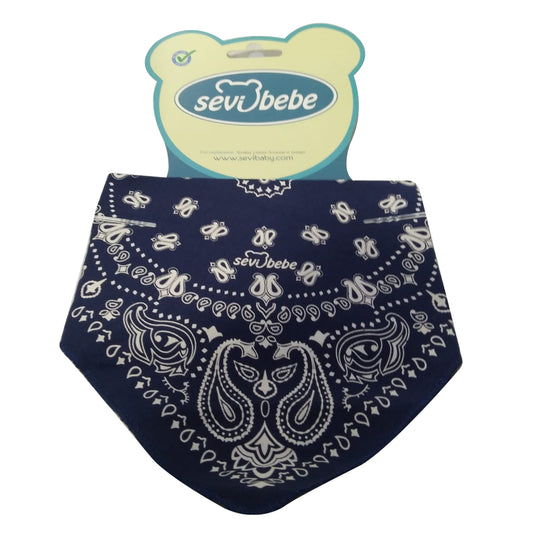 Sevi Bebe Scarf Bib - Navy Banda Blue