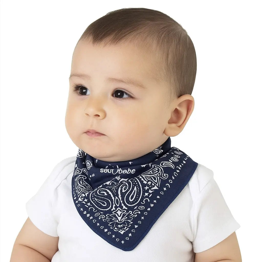 Sevi Bebe Scarf Bib - Navy Banda Blue Sevi Bebe