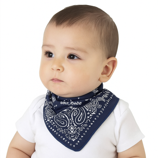 Sevi Bebe Scarf Bib - Navy Banda Blue