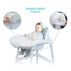 Sevi Bebe High Chair Cover With Disposable Sleeved Bib - Pack of 5 - Clouds