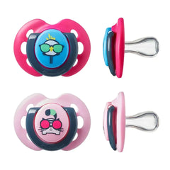 Tommee Tippee Fun Style Soothers - Pack of 2 - Blue and Pink Tommee Tippee