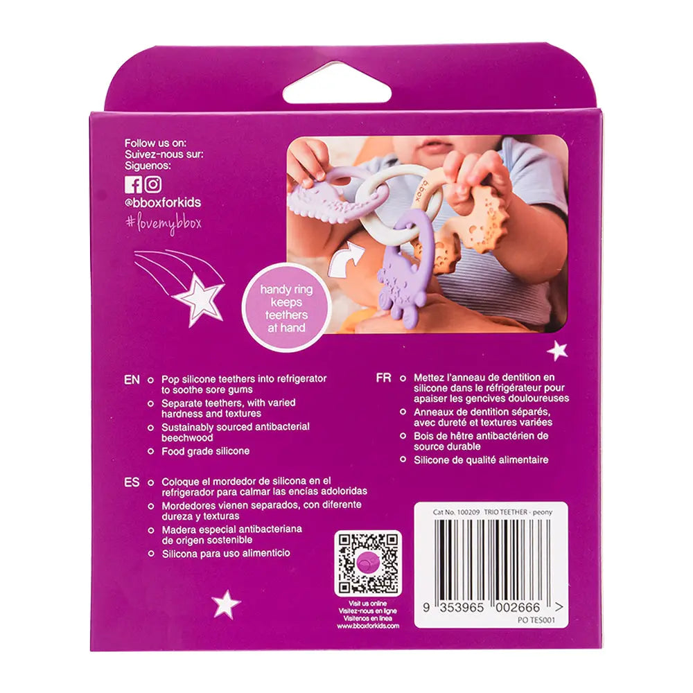 B.Box Trio Teether - Peony B.Box