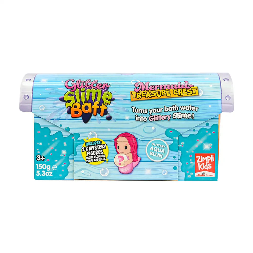 Zimpli Kids Glitter Slime Baff - Mermaid Treasure Chest - Aqua Blue Zimpli Kids