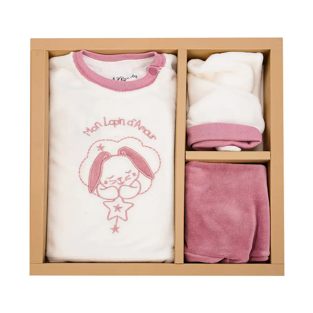 Aziz Bebe Hospital Exit Set - 5 Pieces - Pink & White Aziz Bebe