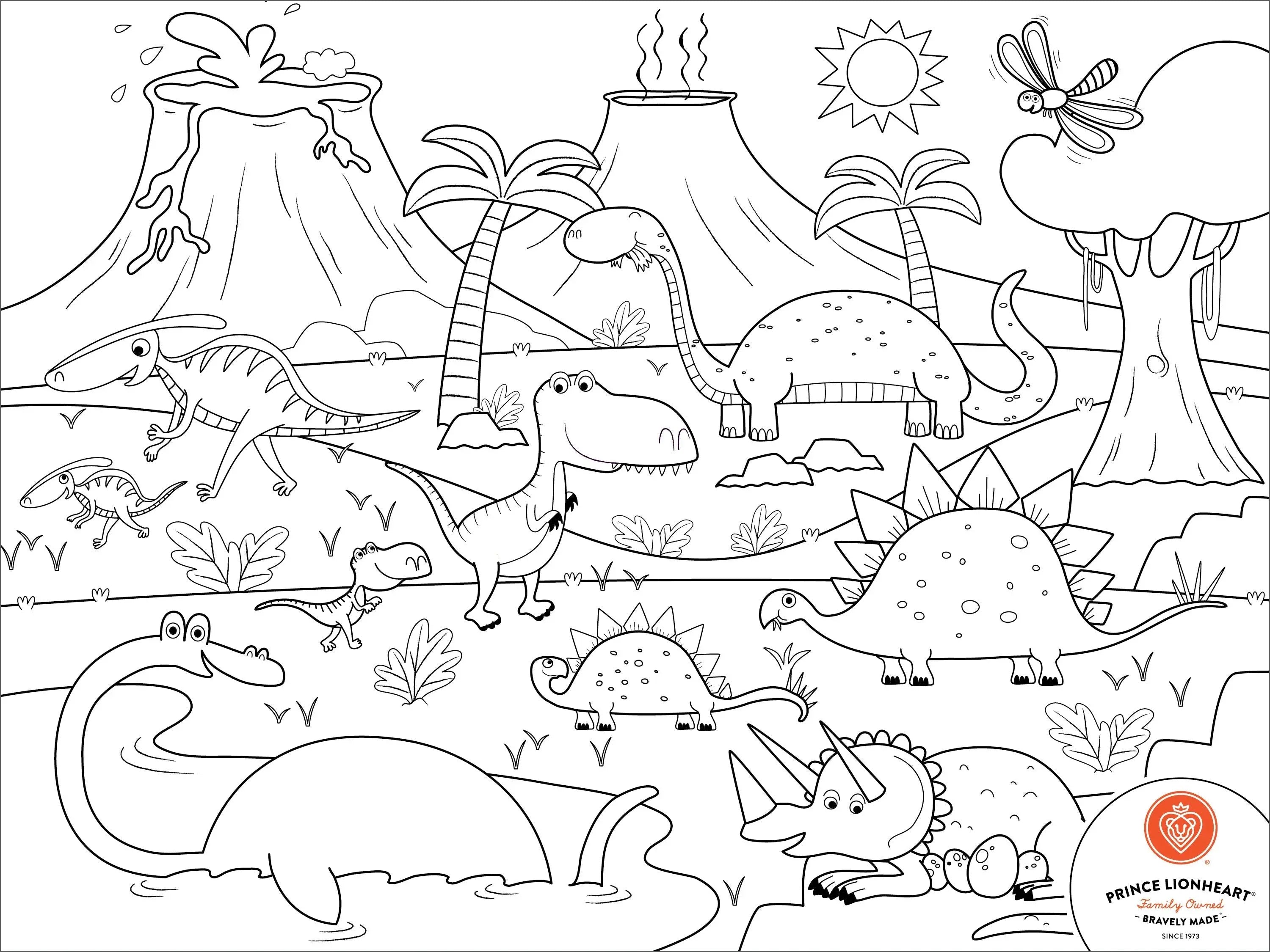 Prince Lionheart Colour & Draw Placemat Dino Prince LionHeart