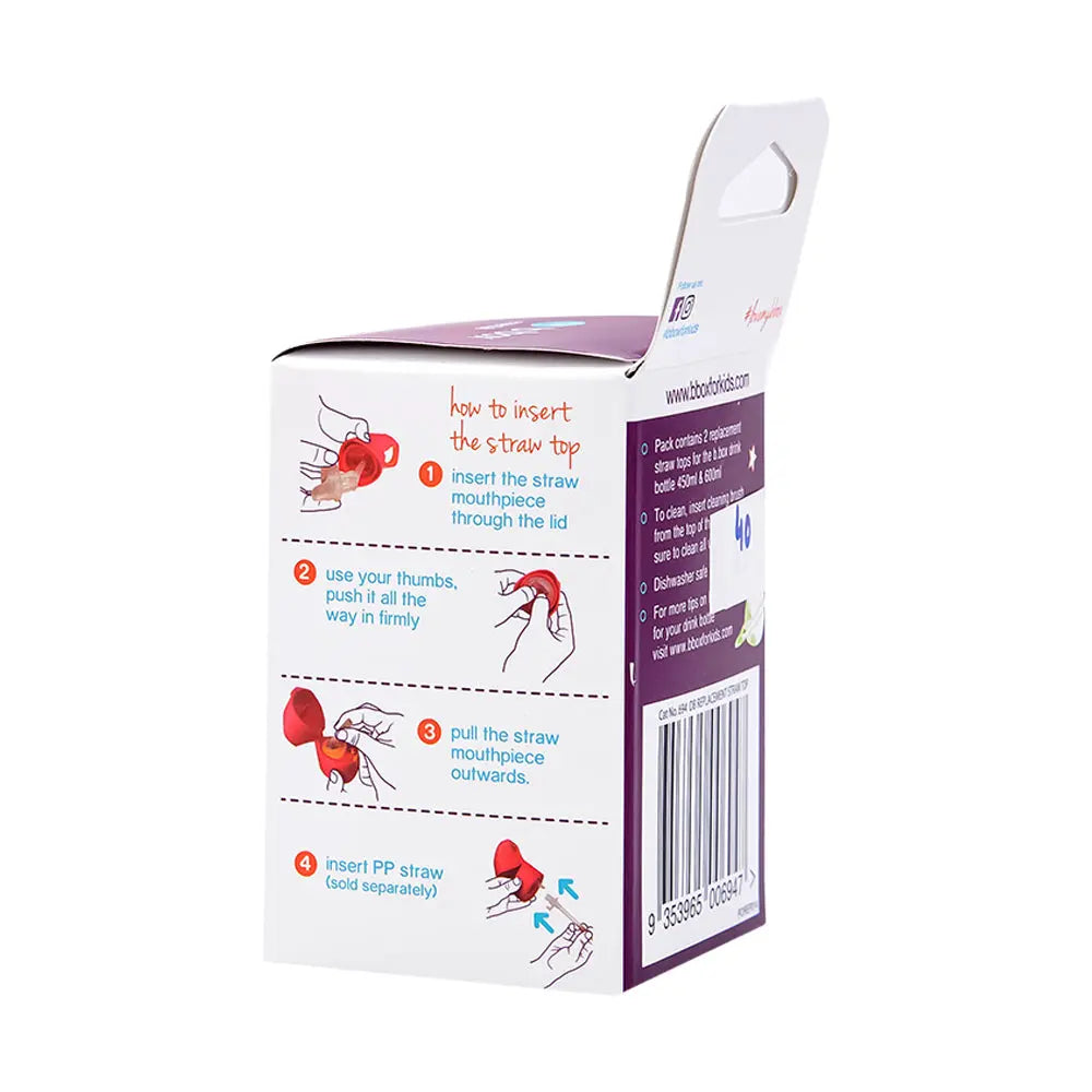 B.Box Tritan Replacement Straw Top - Pack of 2 B.Box