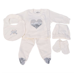 Aziz Bebe Hospital Exit Set - 5 Pieces - White Heart Design Aziz Bebe