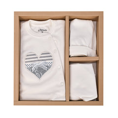 Aziz Bebe Hospital Exit Set - 5 Pieces - White Heart Design Aziz Bebe