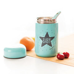 Olmitos Baby Food Container + Spoon - Light Blue
