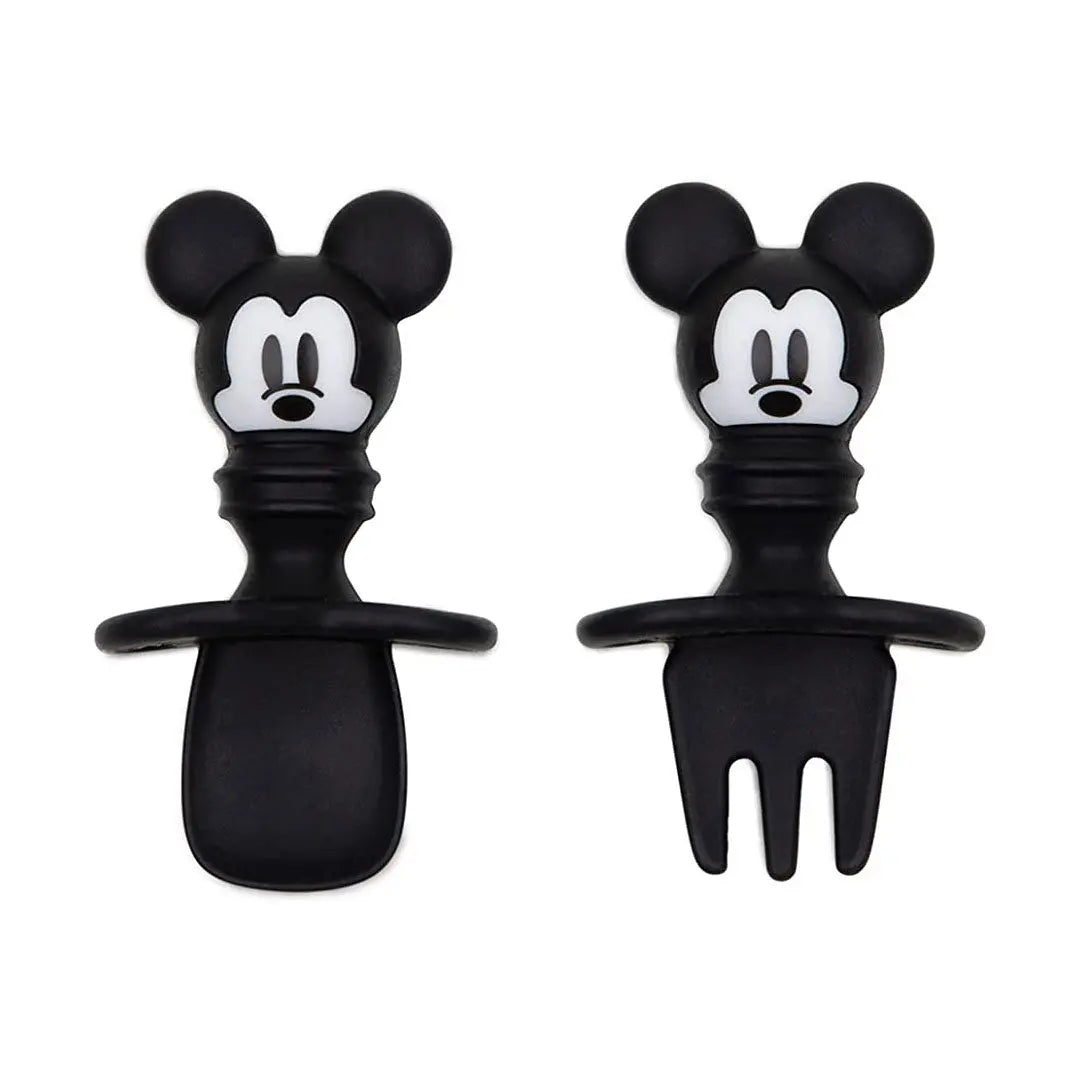 Bumkins Silicone Chewtensils Baby Fork and Spoon Set - Mickey Mouse Bumkins