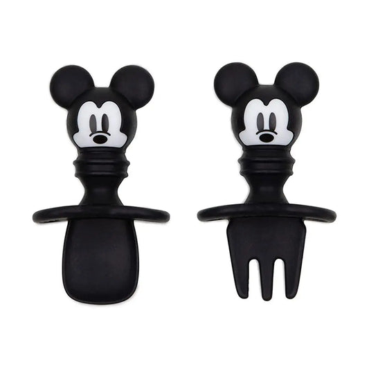 Bumkins Silicone Chewtensils Baby Fork and Spoon Set - Mickey Mouse Bumkins