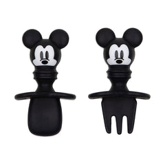 Bumkins Silicone Chewtensils Baby Fork and Spoon Set - Mickey Mouse