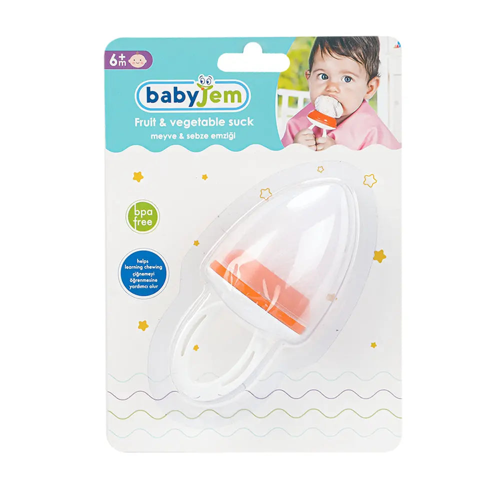 Baby Jem Fruit and Vegetables Feeder - orange 6M+ Baby Jem