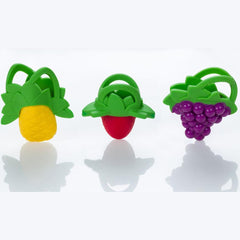 The Smoothies teethers from Baby Banana are easy to grasp. Teethers to soothe sore teething gums. Suitable for children from 0 to 36 months. Made in the USA from food grade silicone. Free from BPA, Latex and phthalate. Safe in the dishwasher and the freezer.
