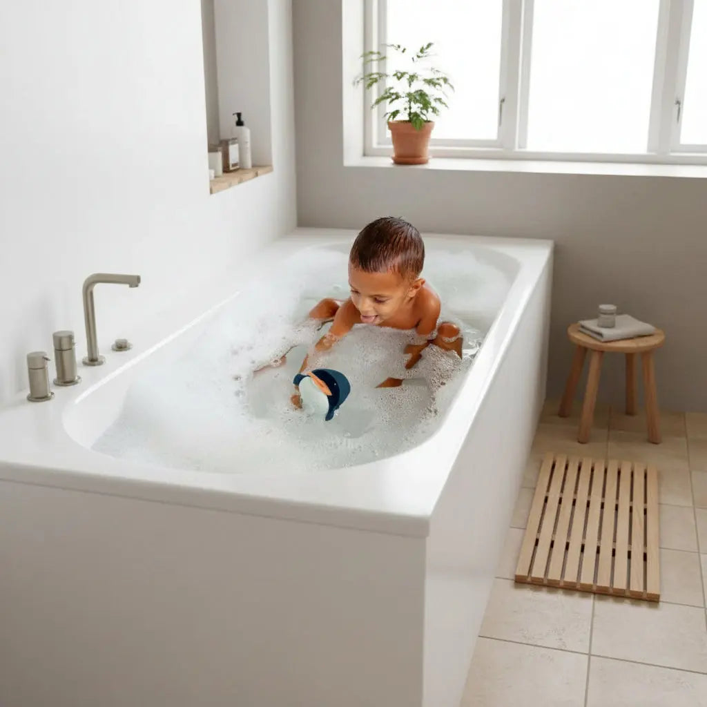 Boon Chomp Hungry Whale Bath Toy - Navy Boon