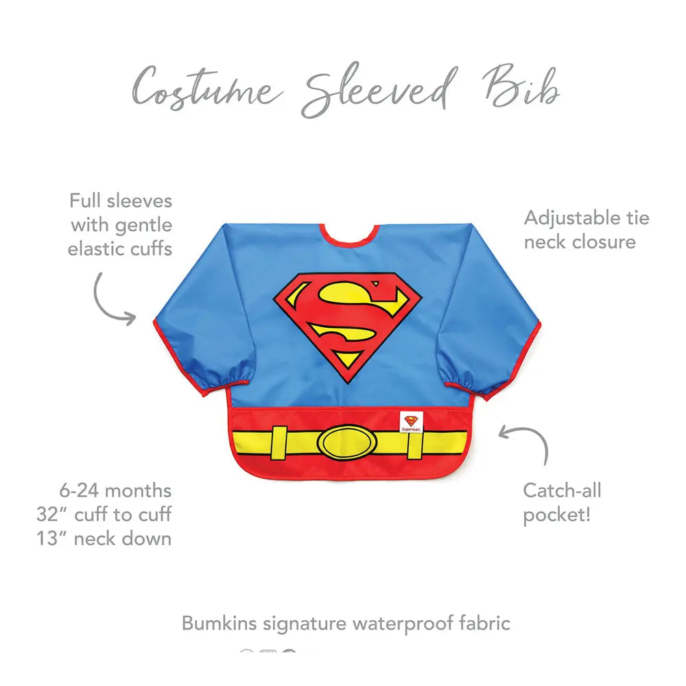 Bumkins Costume Sleeved Bib - Superman Bumkins