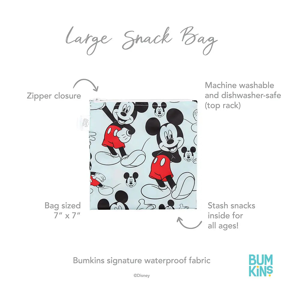 Bumkins Reusable Snack Bags - Large Single - Mickey Bumkins