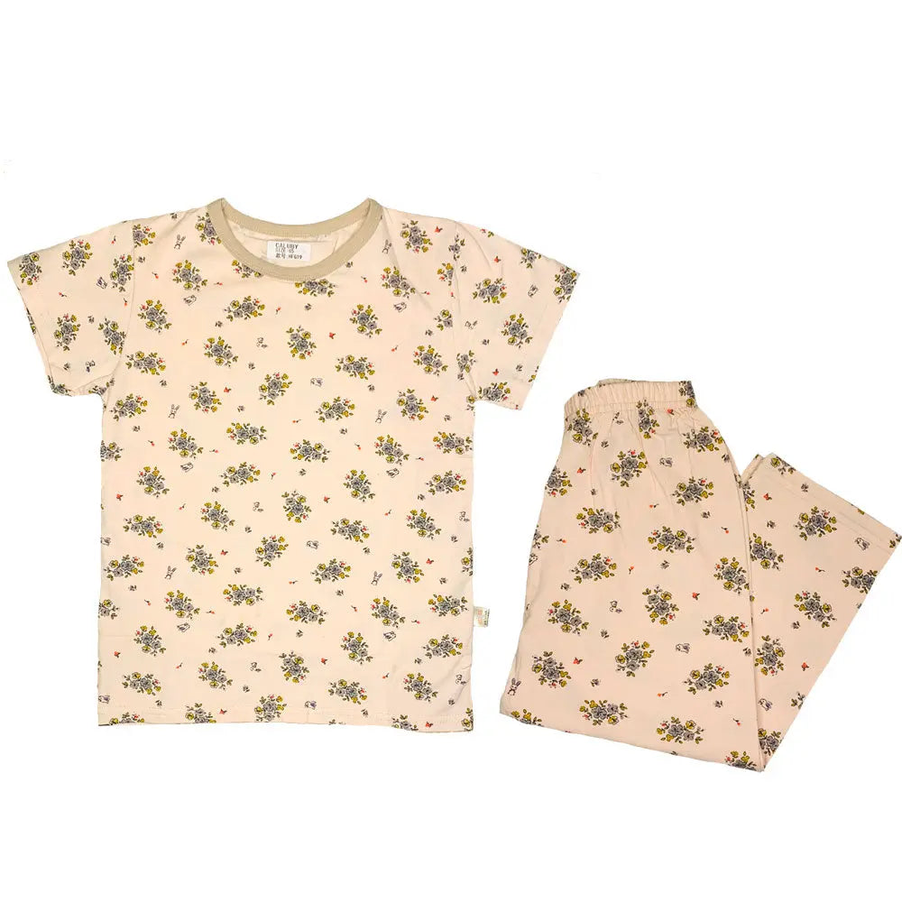 Caluby Pyjama Set, Pink Floral Caluby