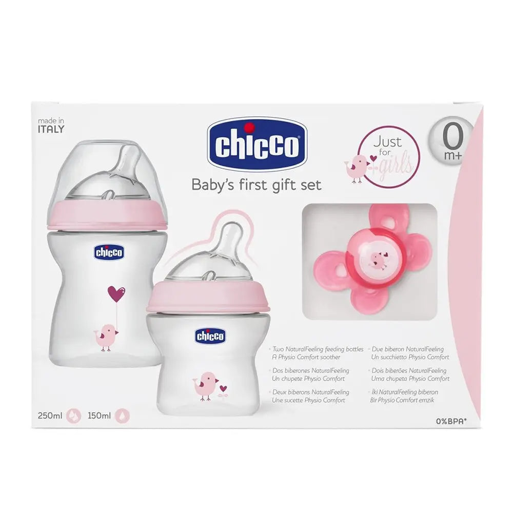 Chicco Natural Feeling Gift Set Pink Chicco