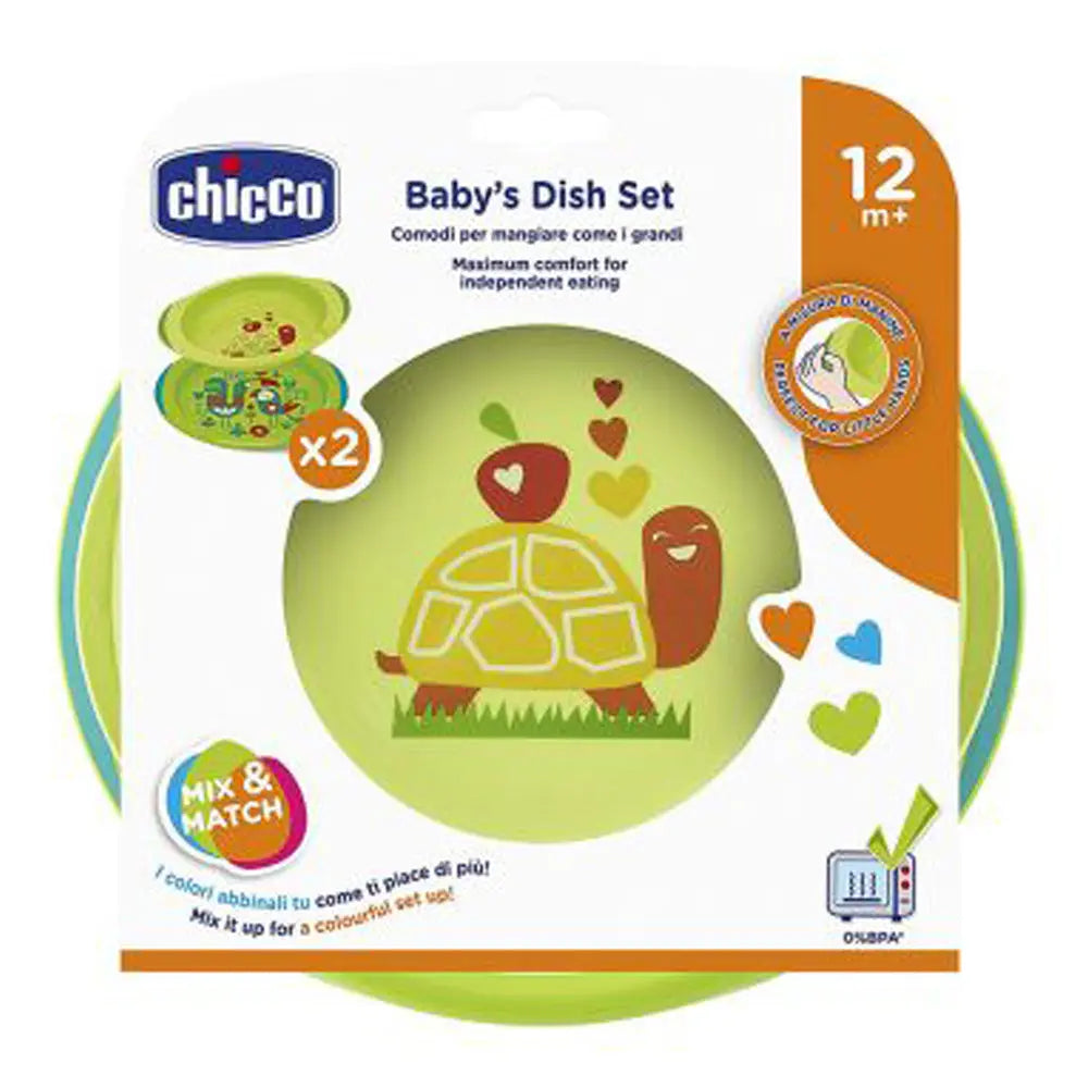 Chicco Dish Set +12 months - Green Chicco