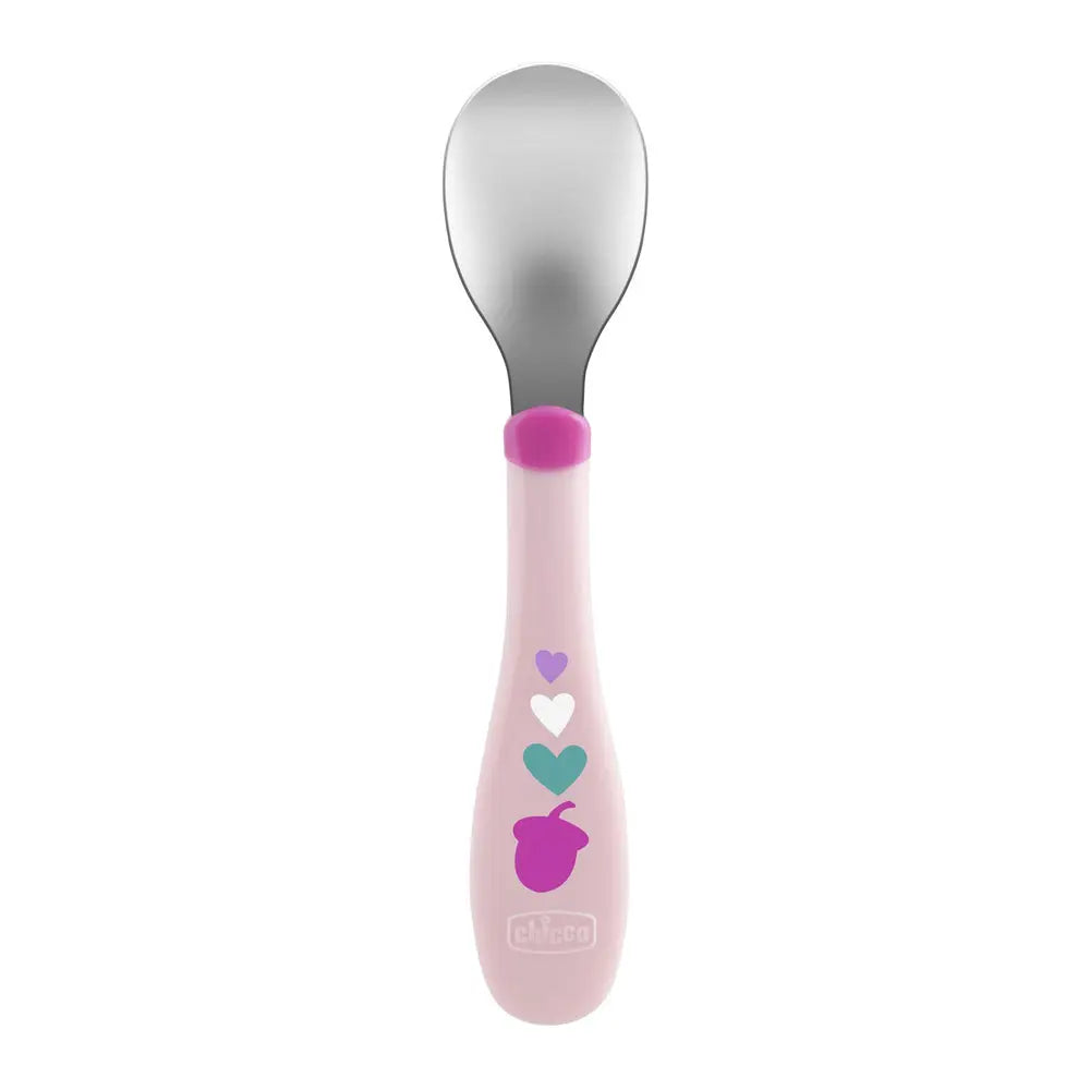 Chicco Metal Cutlery، 18 months+ - Pink Chicco