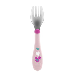 Chicco Metal Cutlery، 18 months+ - Pink Chicco