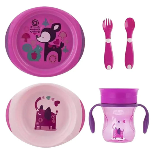 Chicco Weaning Set Pink, 12 months Chicco