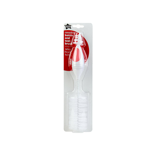 فرشاة حلمة وزجاجة من Tommee Tippee Essentials ، وردي