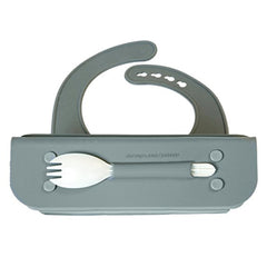 Dare-U-Go One-Piece Bib & Baby Plate - Grey