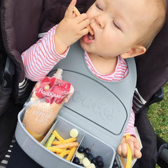 Dare-U-Go One-Piece Bib & Baby Plate - Grey