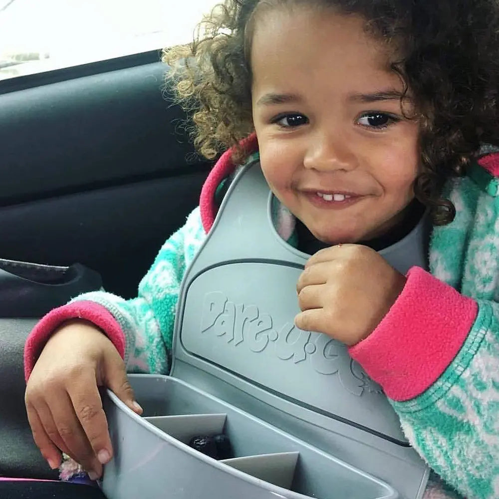 Dare-U-Go One-Piece Bib & Baby Plate - Grey Dare-U-Go