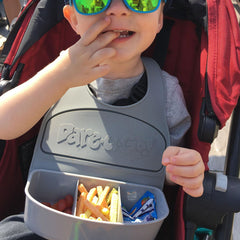 Dare-U-Go One-Piece Bib & Baby Plate - Grey