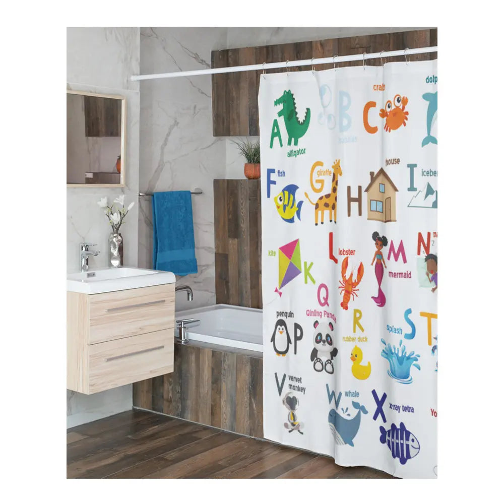 Darlyng & Co Abc Shower Curtain Darlyng & Co