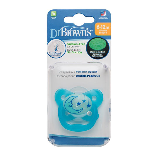Dr Browns PreVent Glow in the Dark Butterfly Shield Pacifier - ( Stage 2)- Blue (6-12Months)