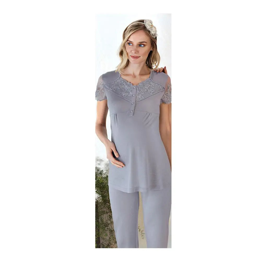 FC Fantasy 1181 Maternity Pyjamas Set, Grey Fc Fantasy