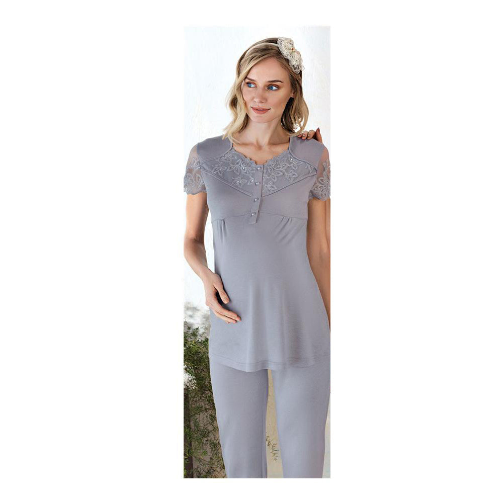 FC Fantasy 1181 Maternity Pyjamas Set, Grey Fc Fantasy