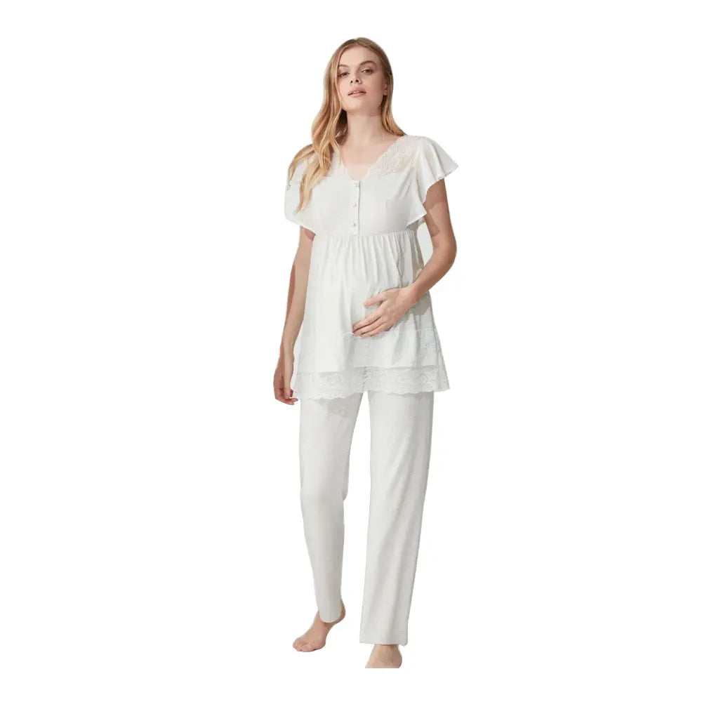 Feyza 3809 Maternity Pyjamas Set, Grey Feyza