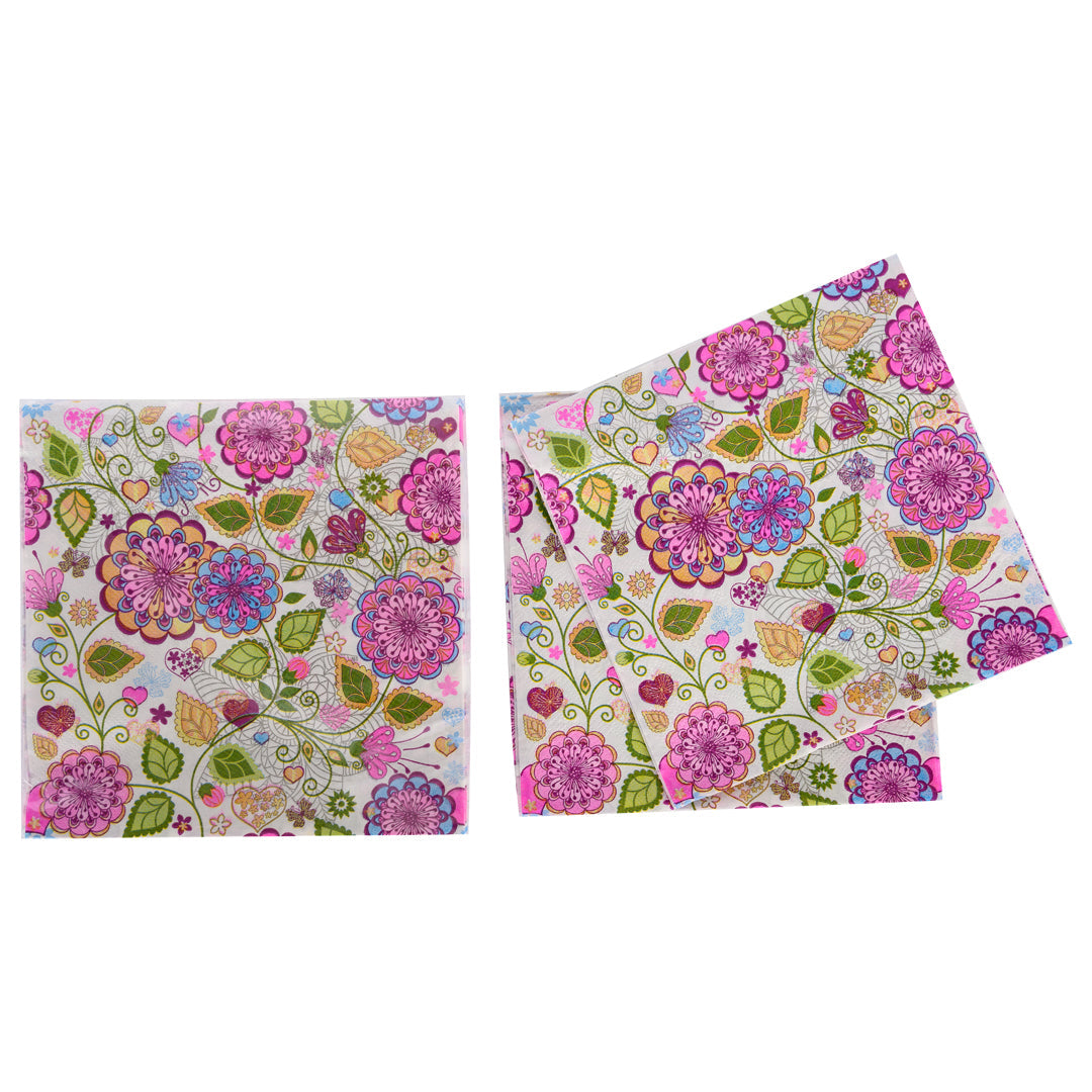 Party Napkins - Pink Flowers Generic Brand