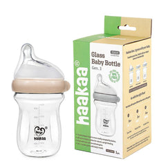 Haakaa Generation 3 Glass Baby Bottle,( 160ml) - Peach