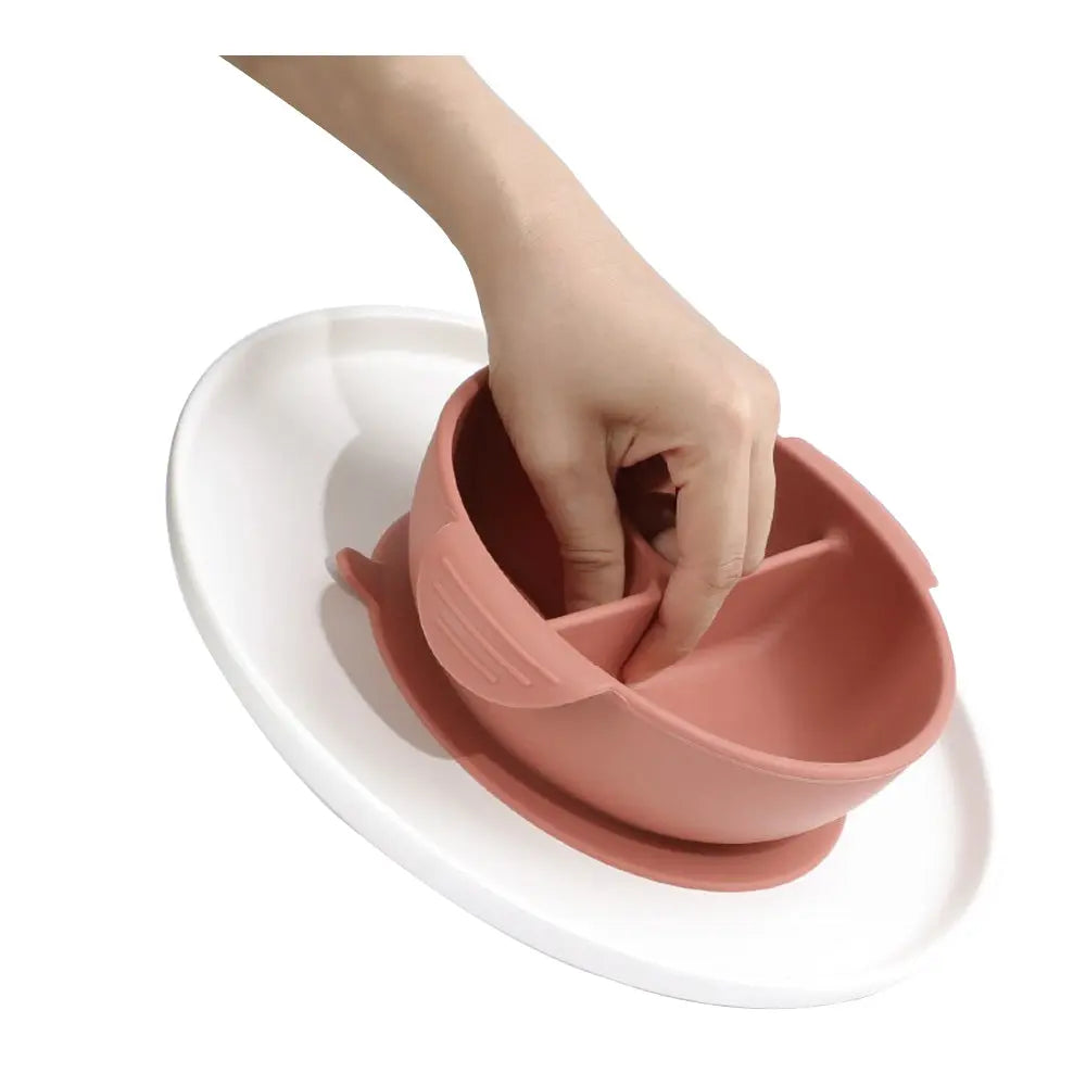 Haakaa Silicone Divided Suction Bowl - Rust Haakaa