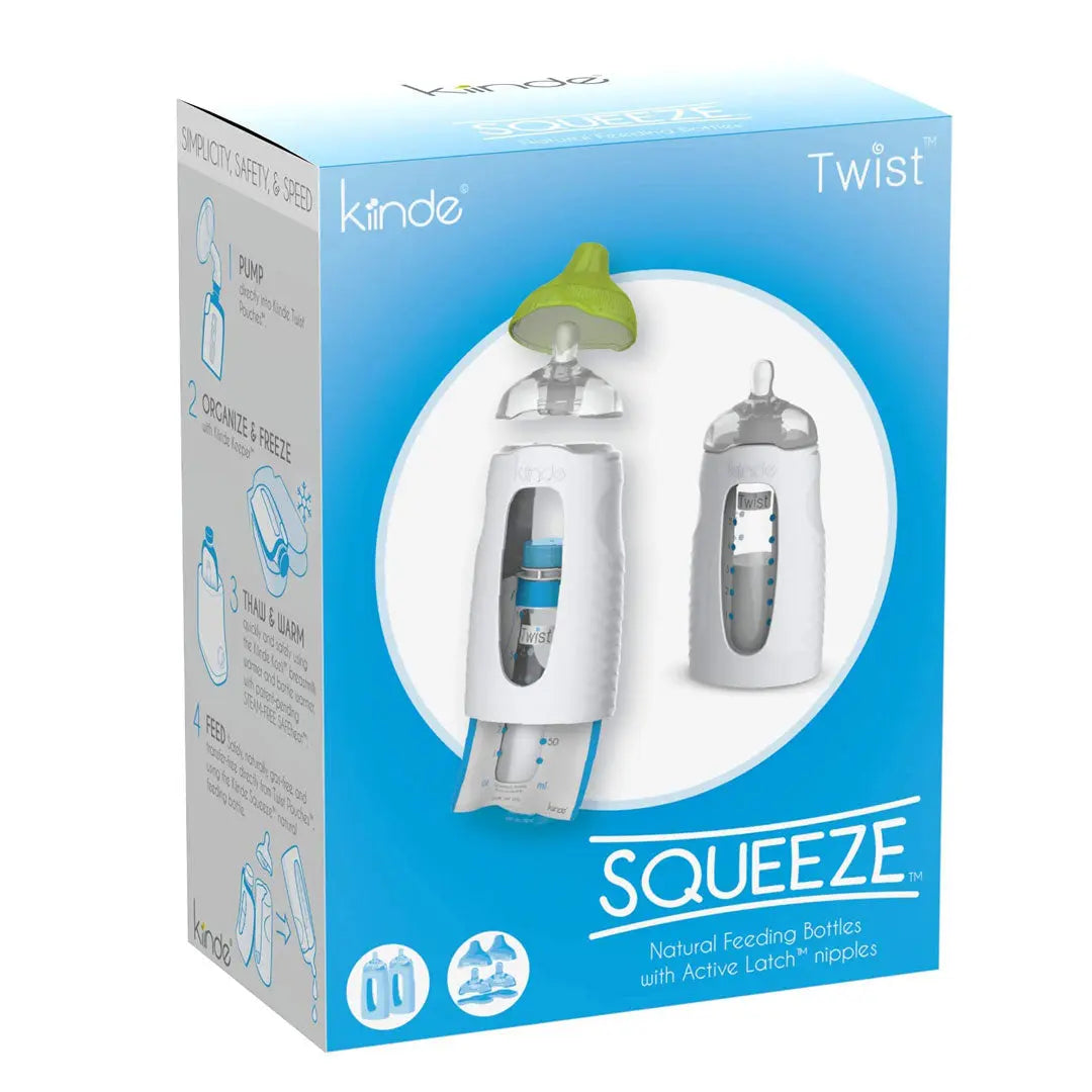 Kiinde Twist - Squeeze Natural Feeding Bottle with Nipples, 2 Pieces Kiinde